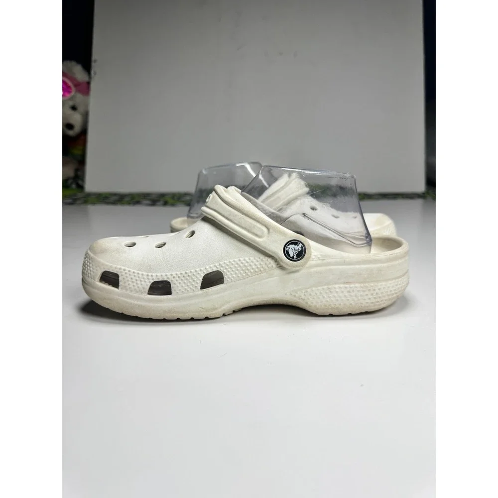Crocs Classic Clogs Unisex M5/W7 White Round Toe Slip On Slingback Strap Shoes